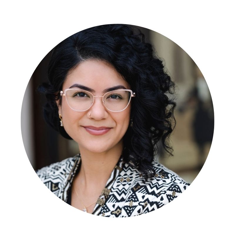 Professional woman with glasses and patterned blazer san diego linkedin headshots by Siobhan Gazur Photography