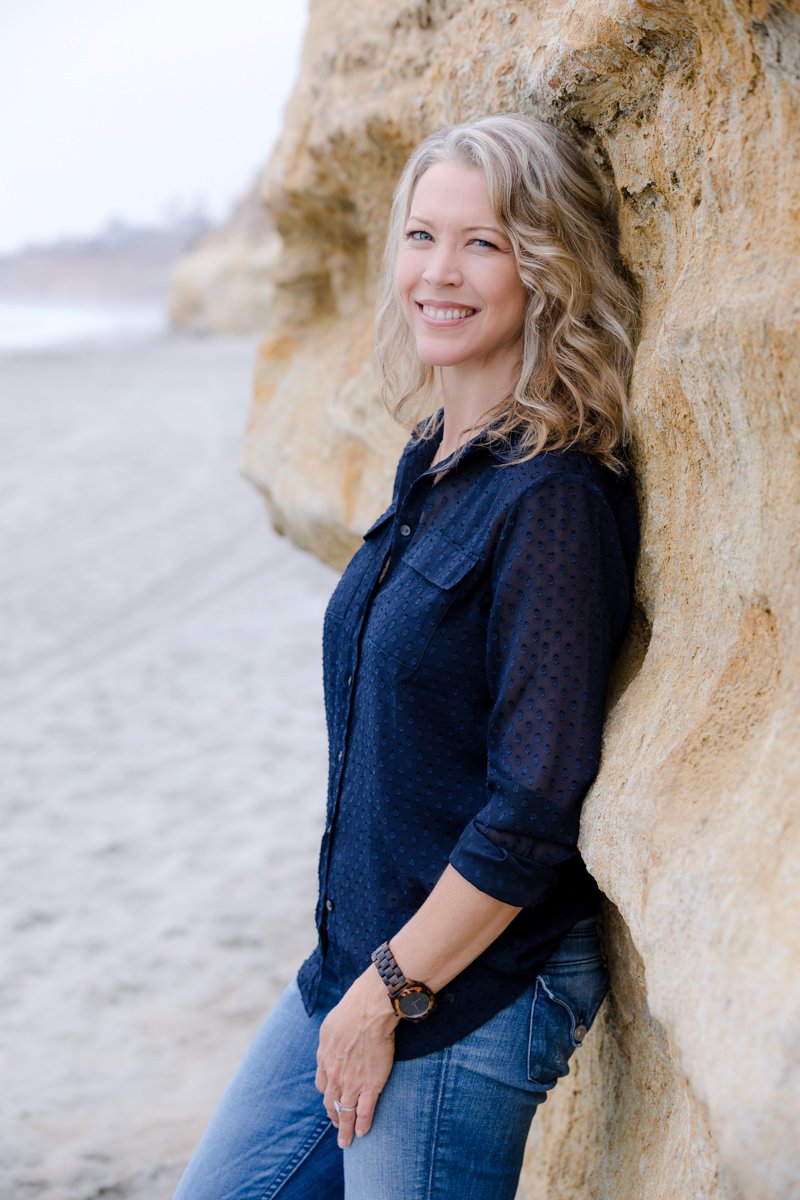 Coastal personal branding portrait of an educator near the beach san diego branding photography by Siobhan Gazur Photography