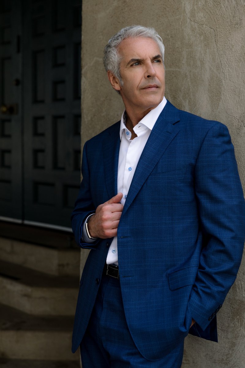 Editorial business branding portrait of a businessman in a blue suit san diego personal branding photography by Siobhan Gazur Photography